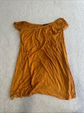 Women's Off-Shoulder Dress - Mustard